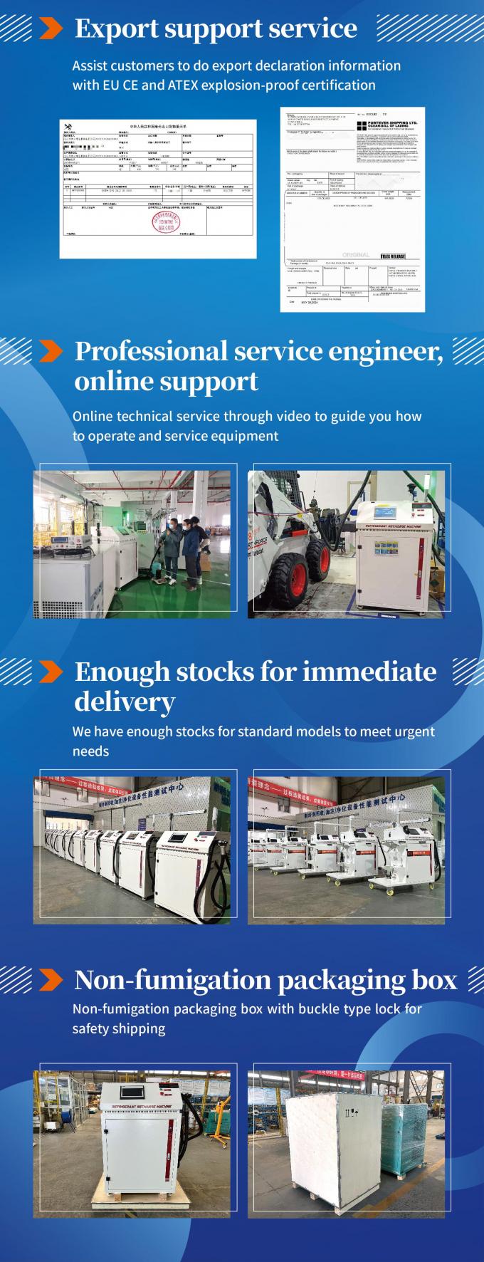 10 HP Oil-free Explosion Proof Refrigerant Recovery Machine with ≤120 kg/h Vapor and ≤8000 kg/h Liquid Recovery Rates 9