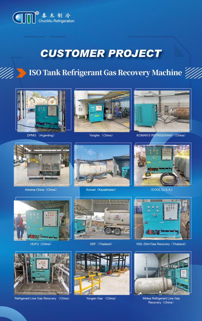 10 HP Oil-free Explosion Proof Refrigerant Recovery Machine with ≤120 kg/h Vapor and ≤8000 kg/h Liquid Recovery Rates 15